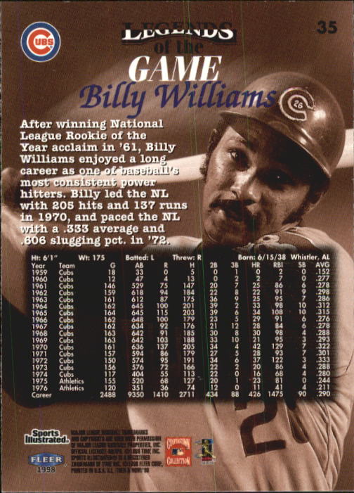 1998 Sports Illustrated Then and Now (Fleer) Baseball "Main Set" Cards - Picture 71 of 303