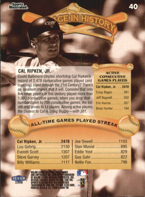1998 Sports Illustrated Then and Now (Fleer) Baseball "Main Set" Cards - Picture 81 of 303