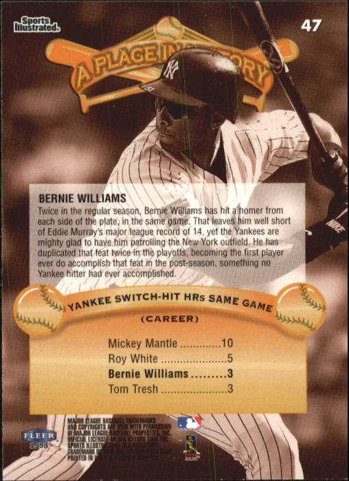 1998 Sports Illustrated Then and Now (Fleer) Baseball "Main Set" Cards - Picture 95 of 303