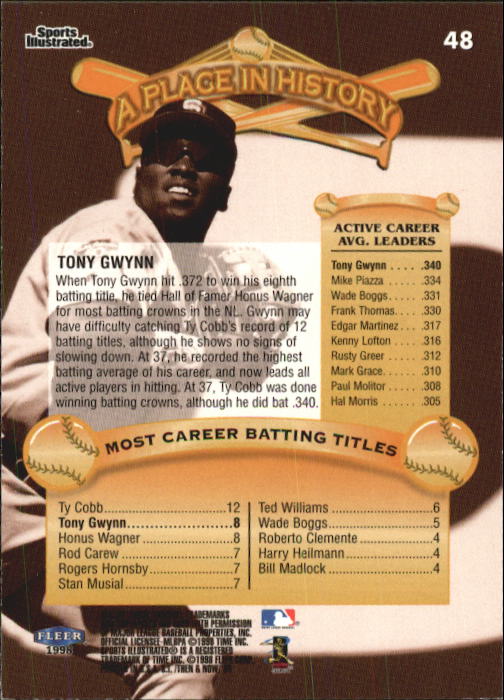 1998 Sports Illustrated Then and Now (Fleer) Baseball "Main Set" Cards - Picture 97 of 303