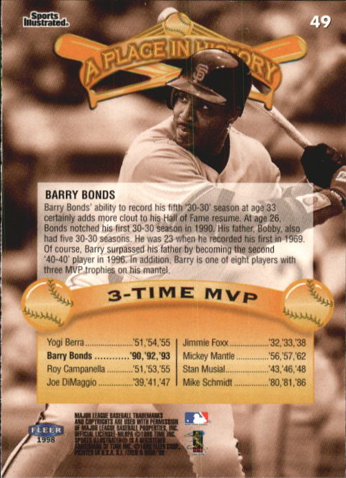 1998 Sports Illustrated Then and Now (Fleer) Baseball "Main Set" Cards - Picture 99 of 303