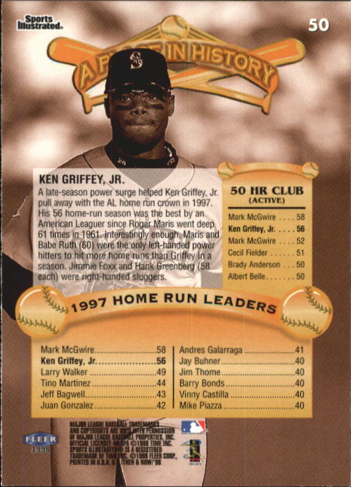 1998 Sports Illustrated Then and Now (Fleer) Baseball "Main Set" Cards - Picture 101 of 303