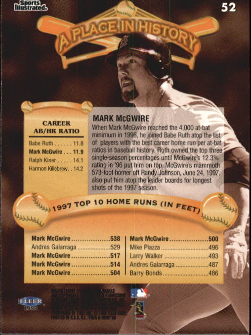 1998 Sports Illustrated Then and Now (Fleer) Baseball "Main Set" Cards - Picture 105 of 303