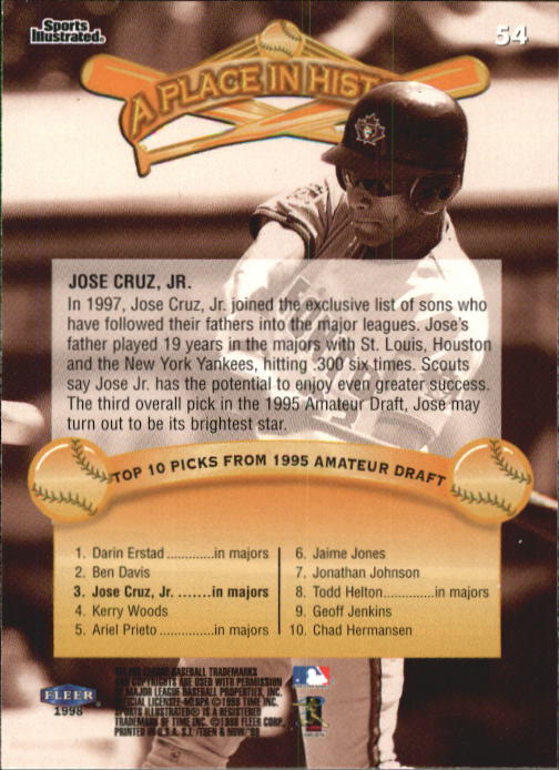 1998 Sports Illustrated Then and Now (Fleer) Baseball "Main Set" Cards - Picture 109 of 303