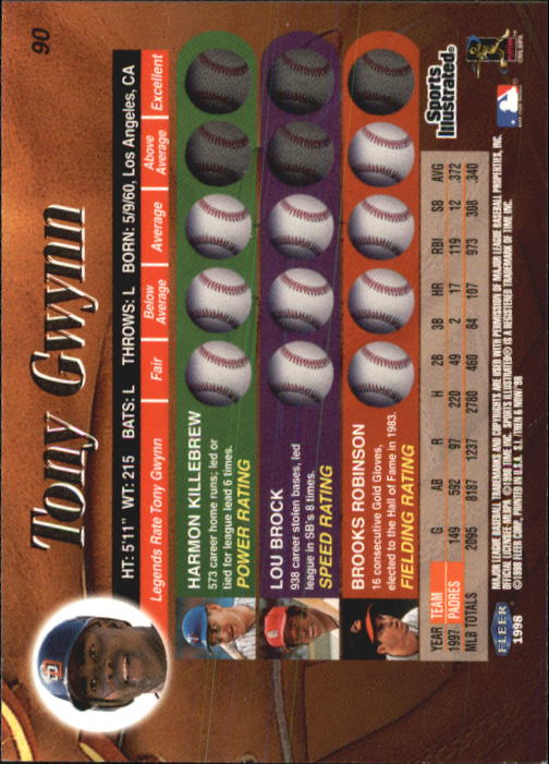 1998 Sports Illustrated Then and Now (Fleer) Baseball "Main Set" Cards - Picture 181 of 303