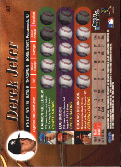 1998 Sports Illustrated Then and Now (Fleer) Baseball "Main Set" Cards - Picture 187 of 303