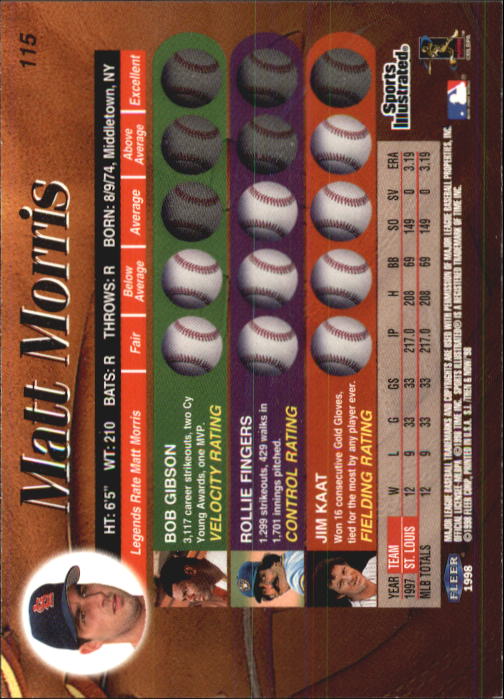 1998 Sports Illustrated Then and Now (Fleer) Baseball "Main Set" Cards - Picture 231 of 303