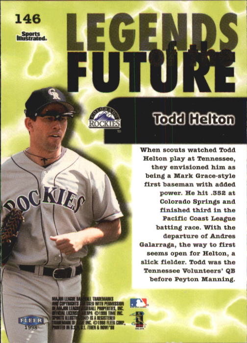 1998 Sports Illustrated Then and Now (Fleer) Baseball "Main Set" Cards - Picture 293 of 303