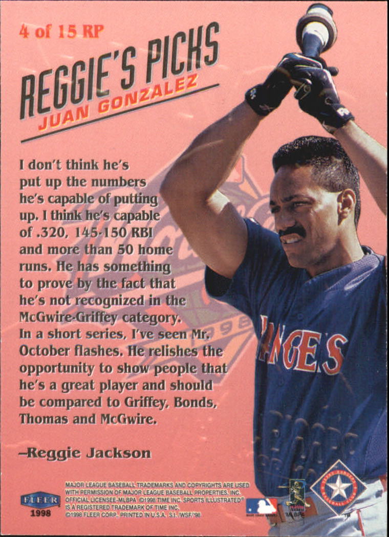 1998 Sports Illustrated World Series Fever Baseball "Inserts and Parallel" Cards - Picture 12 of 14