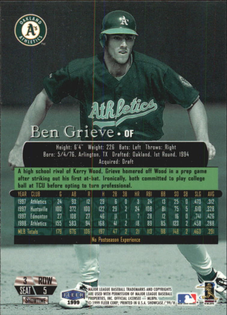 1999 Flair Showcase (Fleer) Baseball "Row 3" Main Set Cards - Picture 9 of 126