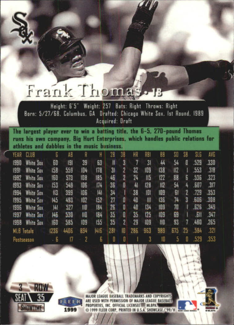 1999 Flair Showcase (Fleer) Baseball "Row 3" Main Set Cards - Picture 34 of 126