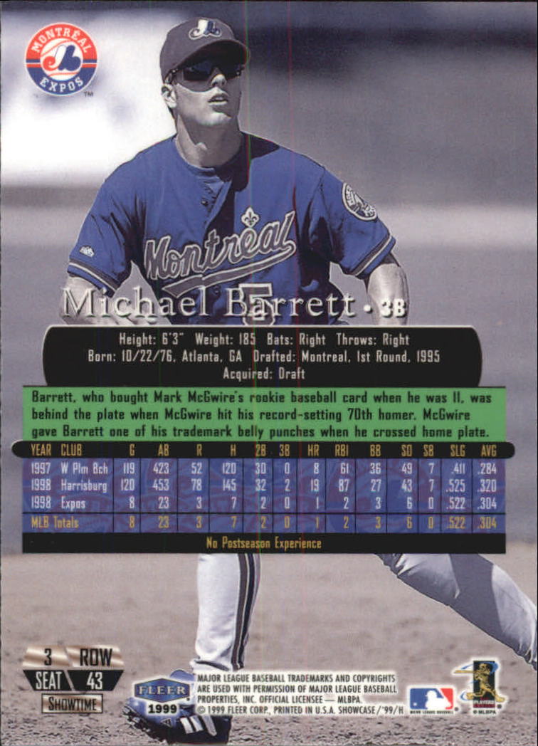 1999 Flair Showcase (Fleer) Baseball "Row 3" Main Set Cards - Picture 44 of 126