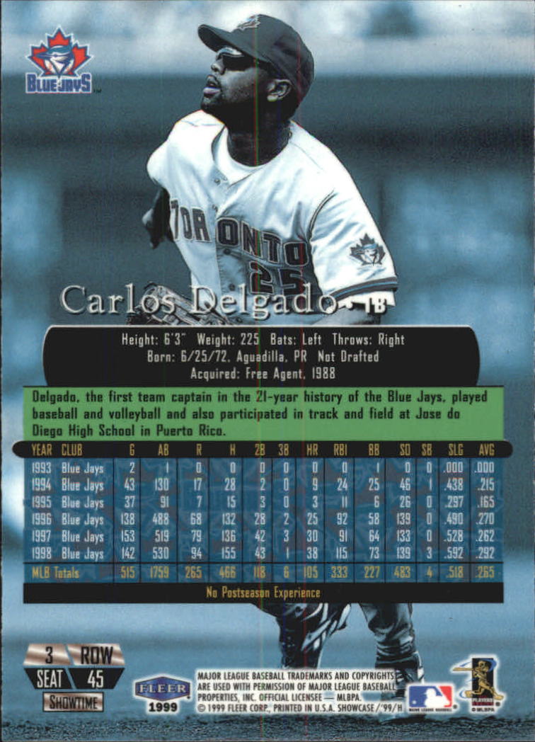 1999 Flair Showcase (Fleer) Baseball "Row 3" Main Set Cards - Picture 46 of 126
