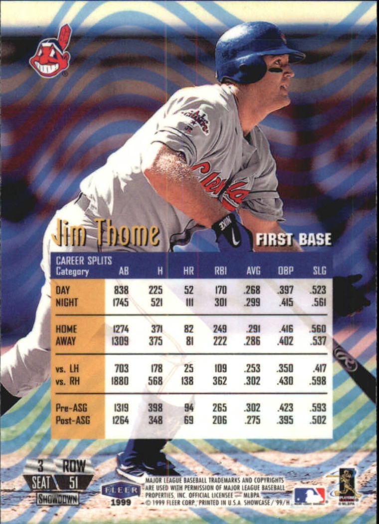 1999 Flair Showcase (Fleer) Baseball "Row 3" Main Set Cards - Picture 52 of 126