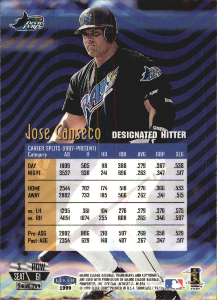 1999 Flair Showcase (Fleer) Baseball "Row 3" Main Set Cards - Picture 58 of 126