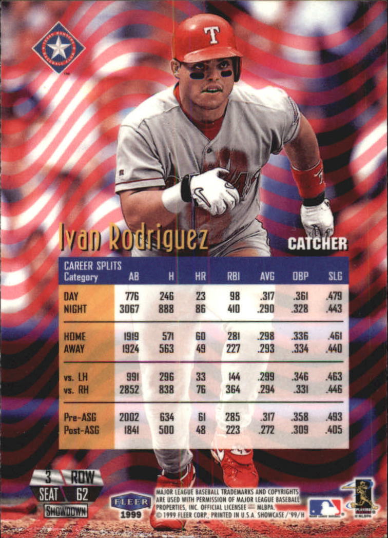 1999 Flair Showcase (Fleer) Baseball "Row 3" Main Set Cards - Picture 60 of 126