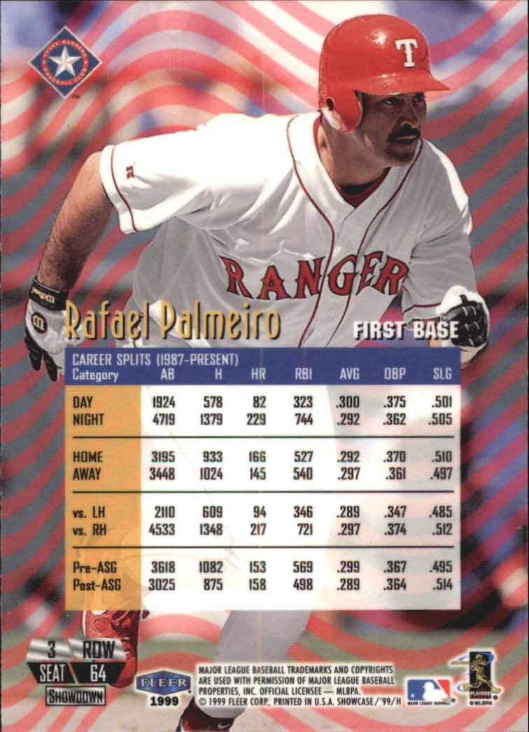 1999 Flair Showcase (Fleer) Baseball "Row 3" Main Set Cards - Picture 64 of 126