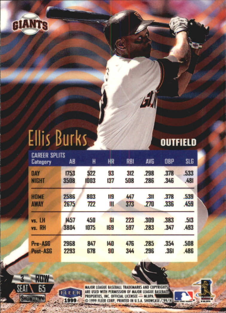 1999 Flair Showcase (Fleer) Baseball "Row 3" Main Set Cards - Picture 66 of 126