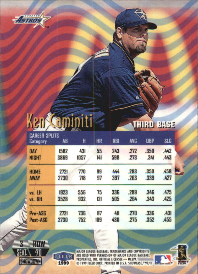 1999 Flair Showcase (Fleer) Baseball "Row 3" Main Set Cards - Picture 74 of 126