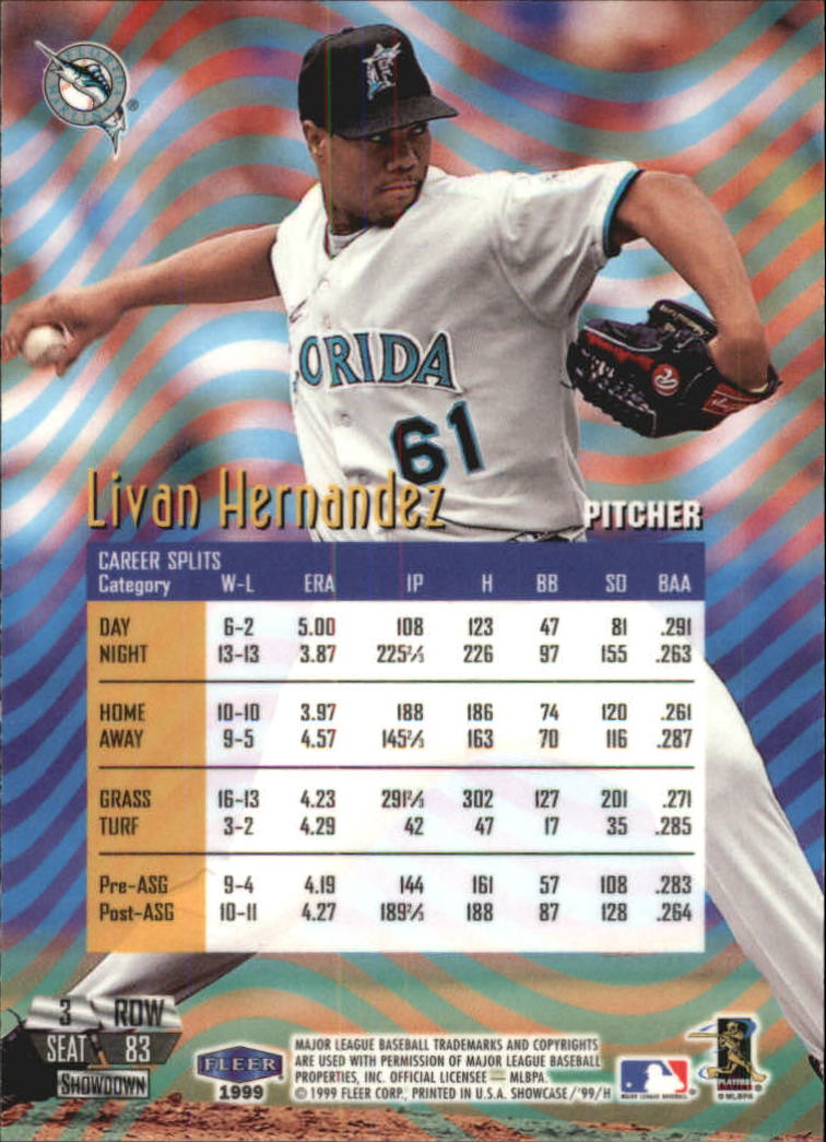 1999 Flair Showcase (Fleer) Baseball "Row 3" Main Set Cards - Picture 84 of 126