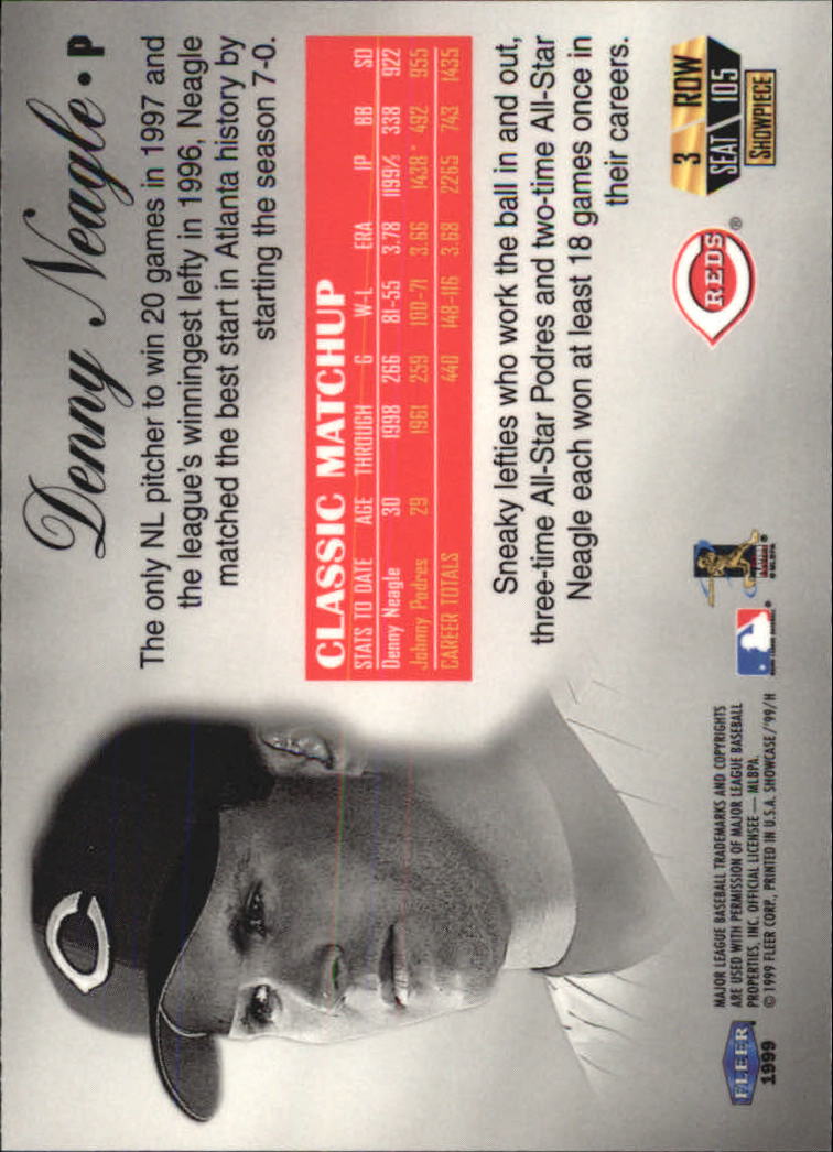 1999 Flair Showcase (Fleer) Baseball "Row 3" Main Set Cards - Picture 100 of 126