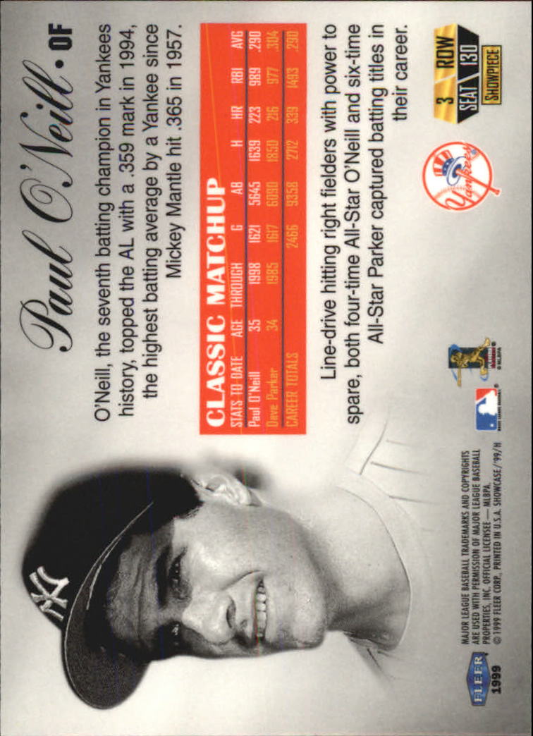 1999 Flair Showcase (Fleer) Baseball "Row 3" Main Set Cards - Picture 118 of 126