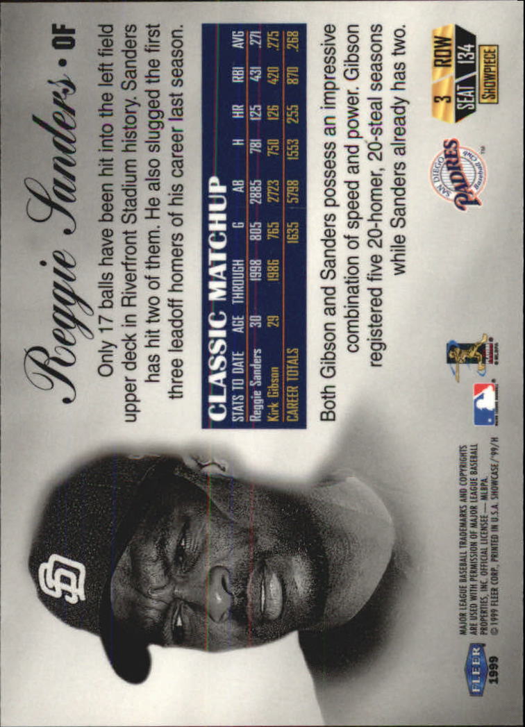 1999 Flair Showcase (Fleer) Baseball "Row 3" Main Set Cards - Picture 122 of 126