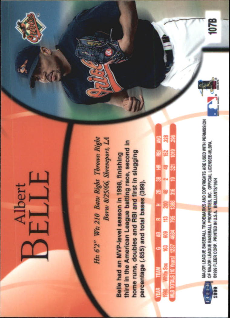 1999 Fleer Brilliants Baseball "Blue and Gold" Parallel Cards - Picture 41 of 84