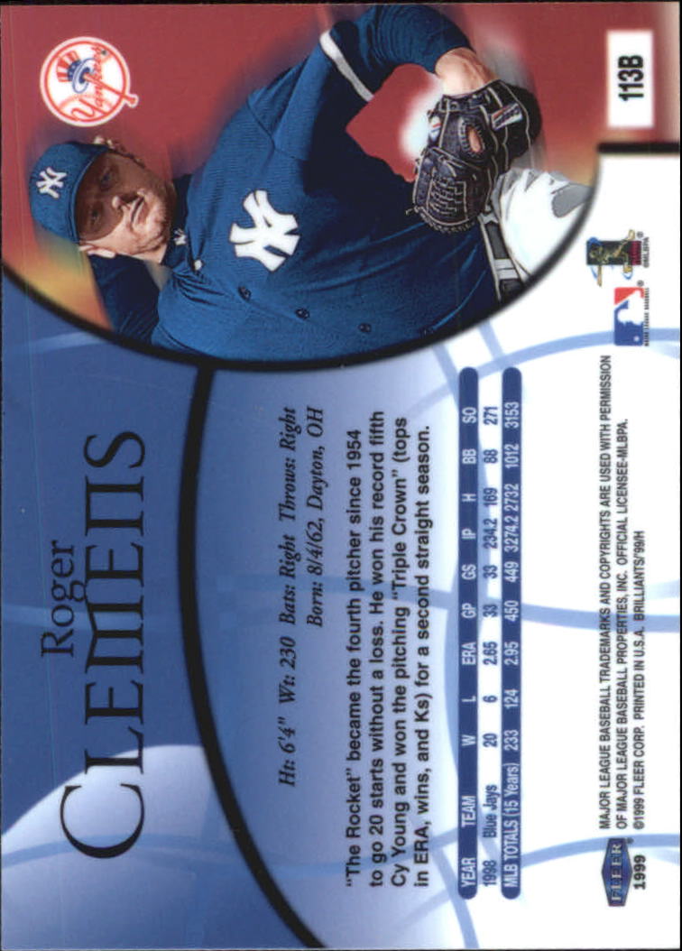 1999 Fleer Brilliants Baseball "Blue and Gold" Parallel Cards - Picture 43 of 84