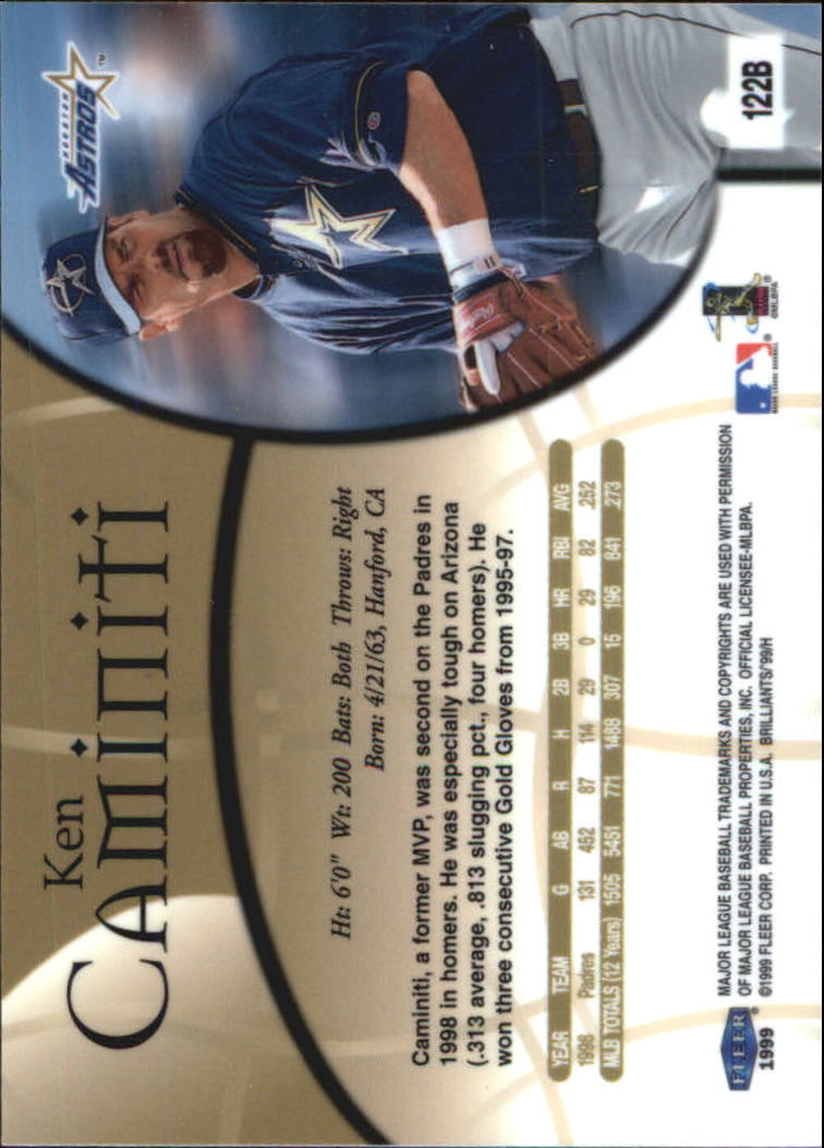 1999 Fleer Brilliants Baseball "Blue and Gold" Parallel Cards - Picture 47 of 84