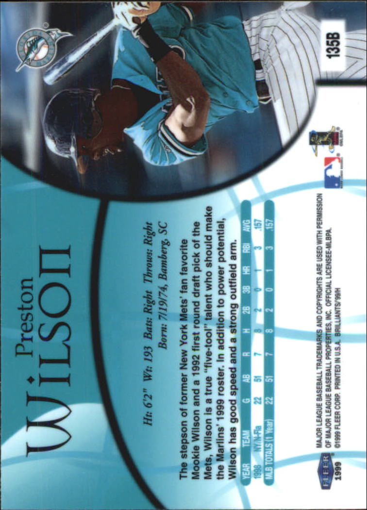 1999 Fleer Brilliants Baseball "Blue and Gold" Parallel Cards - Picture 53 of 84