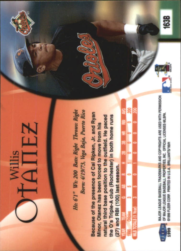 1999 Fleer Brilliants Baseball "Blue and Gold" Parallel Cards - Picture 70 of 84