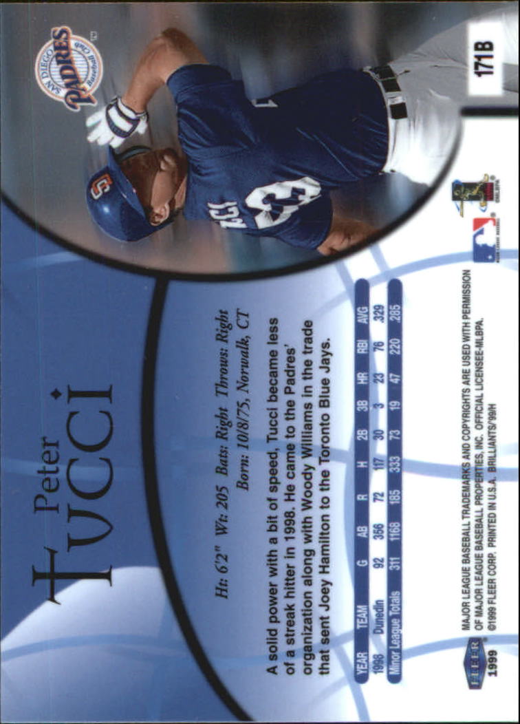 1999 Fleer Brilliants Baseball "Blue and Gold" Parallel Cards - Picture 78 of 84