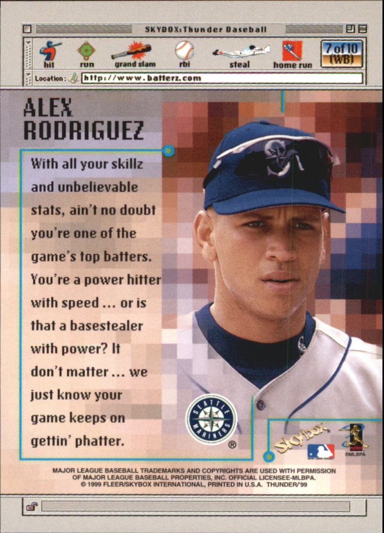 1999 Skybox Thunder Baseball "Insert and Parallel" Cards - Picture 51 of 57