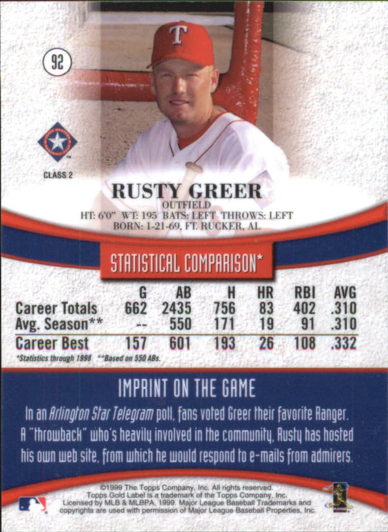 1999 Topps Gold Label Baseball - Picture 111 of 126