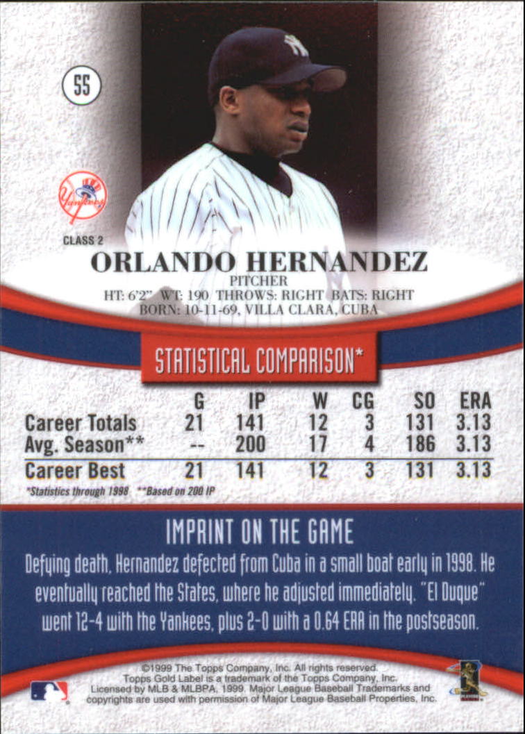 1999 Topps Gold Label Baseball - Picture 119 of 126