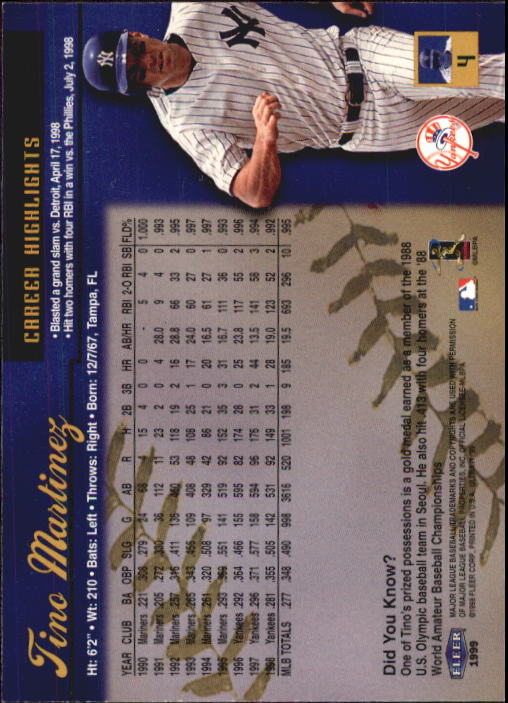 1999 Ultra (Fleer) Baseball "Main Set" Cards - Picture 9 of 501