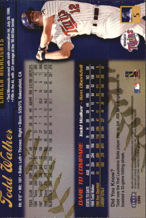 1999 Ultra (Fleer) Baseball "Main Set" Cards - Picture 11 of 501