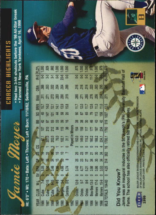 1999 Ultra (Fleer) Baseball "Main Set" Cards - Picture 27 of 501