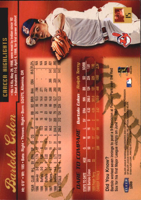 1999 Ultra (Fleer) Baseball "Main Set" Cards - Picture 31 of 501