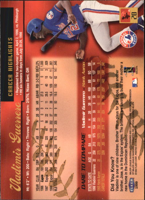1999 Ultra (Fleer) Baseball "Main Set" Cards - Picture 41 of 501