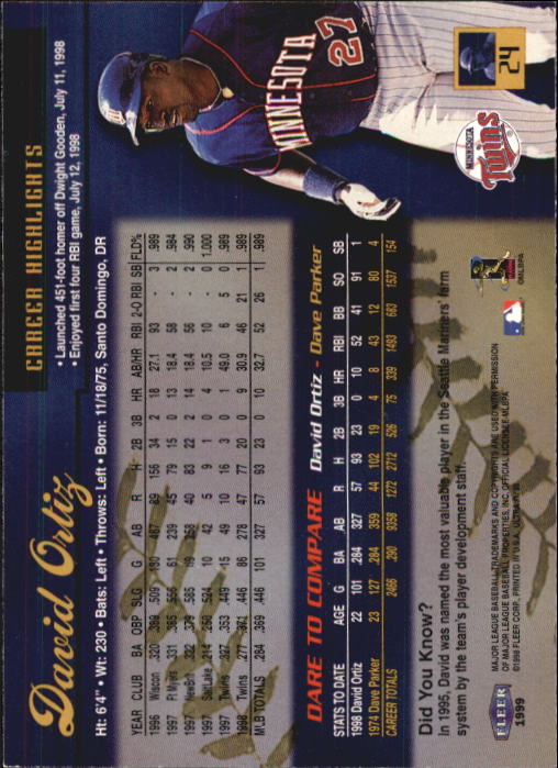 1999 Ultra (Fleer) Baseball "Main Set" Cards - Picture 49 of 501
