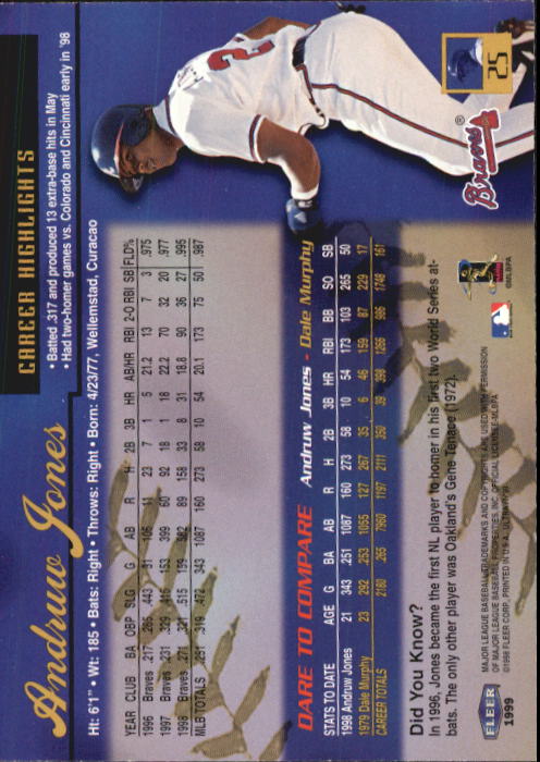 1999 Ultra (Fleer) Baseball "Main Set" Cards - Picture 51 of 501