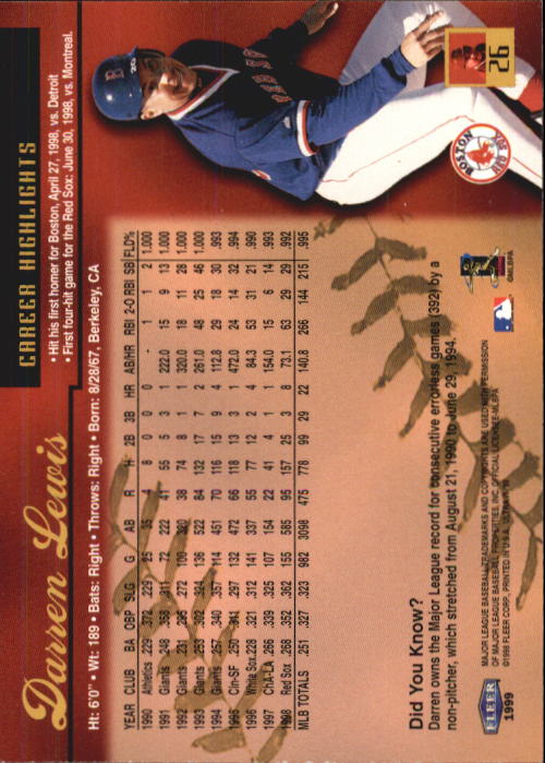 1999 Ultra (Fleer) Baseball "Main Set" Cards - Picture 53 of 501