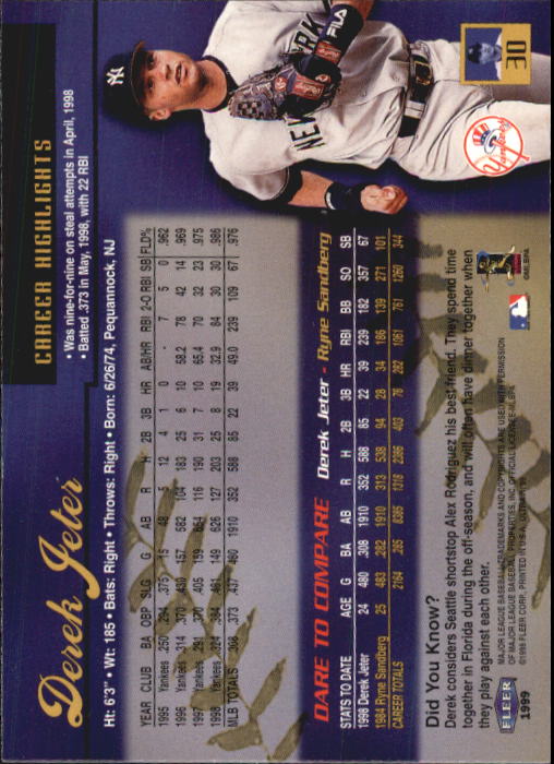 1999 Ultra (Fleer) Baseball "Main Set" Cards - Picture 61 of 501