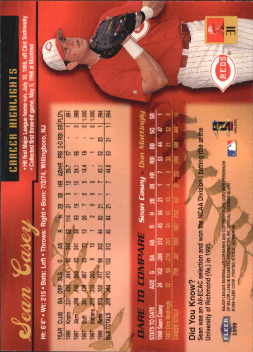 1999 Ultra (Fleer) Baseball "Main Set" Cards - Picture 63 of 501