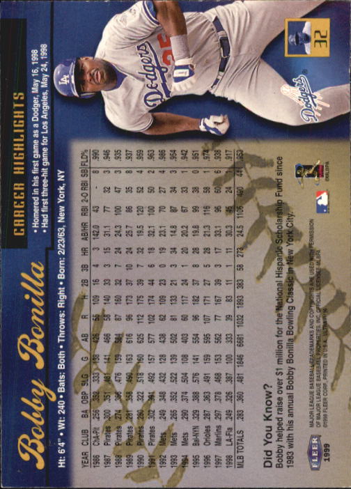 1999 Ultra (Fleer) Baseball "Main Set" Cards - Picture 65 of 501