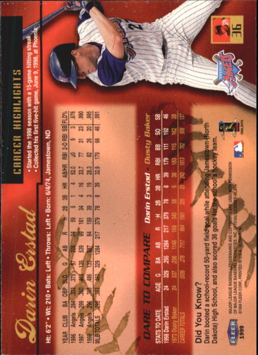 1999 Ultra (Fleer) Baseball "Main Set" Cards - Picture 73 of 501