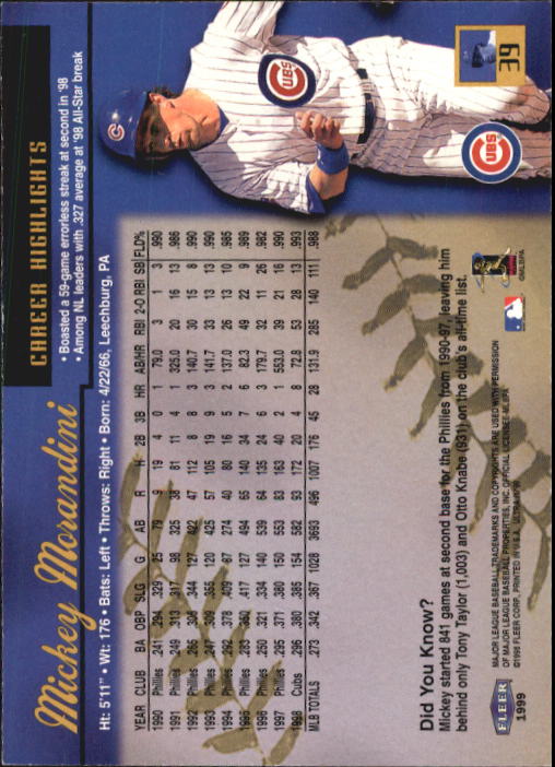 1999 Ultra (Fleer) Baseball "Main Set" Cards - Picture 79 of 501