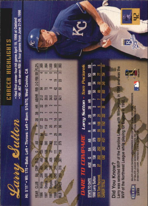 1999 Ultra (Fleer) Baseball "Main Set" Cards - Picture 85 of 501